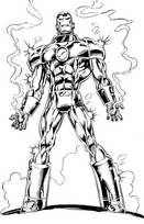 coloriage iron man en feu